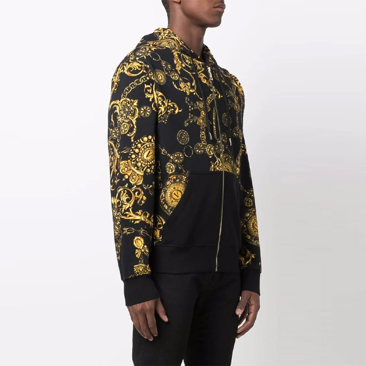 VERSACE JEANS COUTURE FW21 Baroque Print Zip Hoodie Jacket Men’s Black 71GAI3Z1-FS002-G89 圖 5