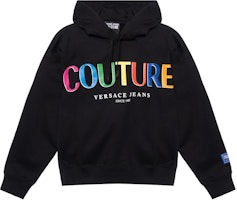 VERSACE JEANS COUTURE FW21 Letter Print Loose Fit Hoodie Black. 71GAIP04C-F00P-899 VERSACE JEANS COUTURE FW21 Letter Print Loose Fit Hoodie Black. 71GAIP04C-F00P-899