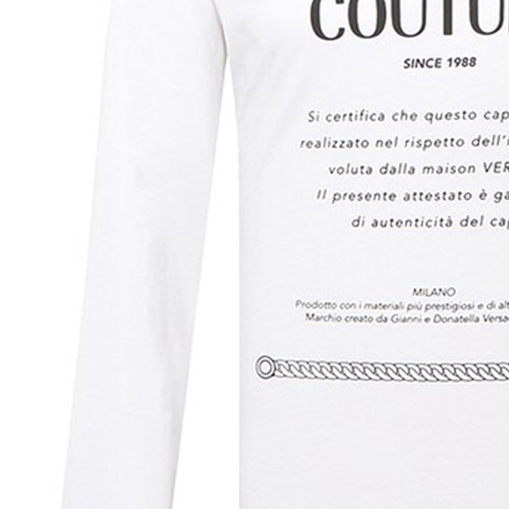 VERSACE JEANS COUTURE FW21 White Letter Crewneck Long Sleeve T-Shirt Mens. 71GAHT30-CJ00T-003 圖 6
