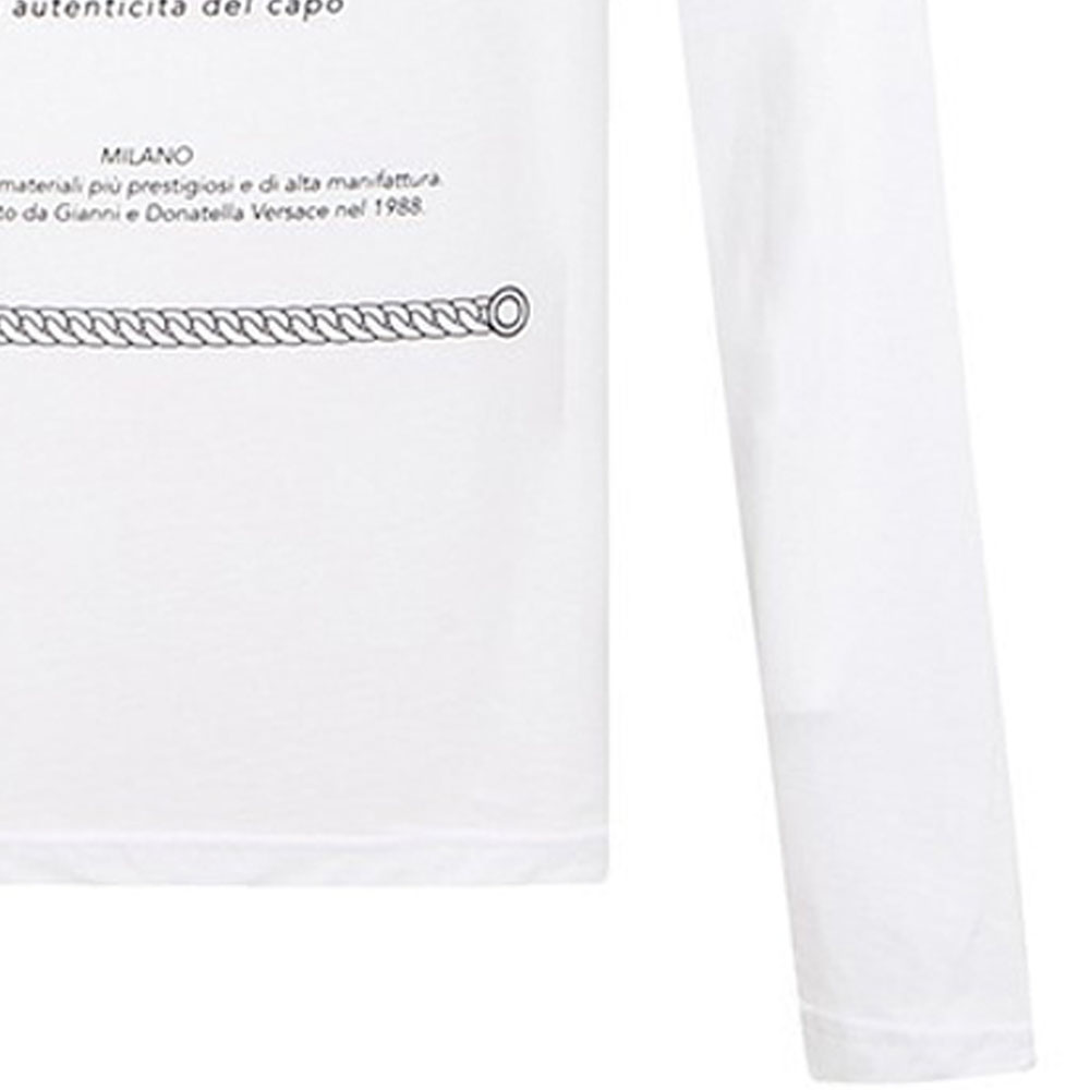 VERSACE JEANS COUTURE FW21 White Letter Crewneck Long Sleeve T-Shirt Mens. 71GAHT30-CJ00T-003 圖 7
