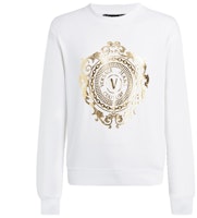 VERSACE JEANS COUTURE FW21 White V-Emblem Crewneck Sweatshirt Wear B7GWA73F-30453-K41 VERSACE JEANS COUTURE FW21 White V-Emblem Crewneck Sweatshirt Wear B7GWA73F-30453-K41