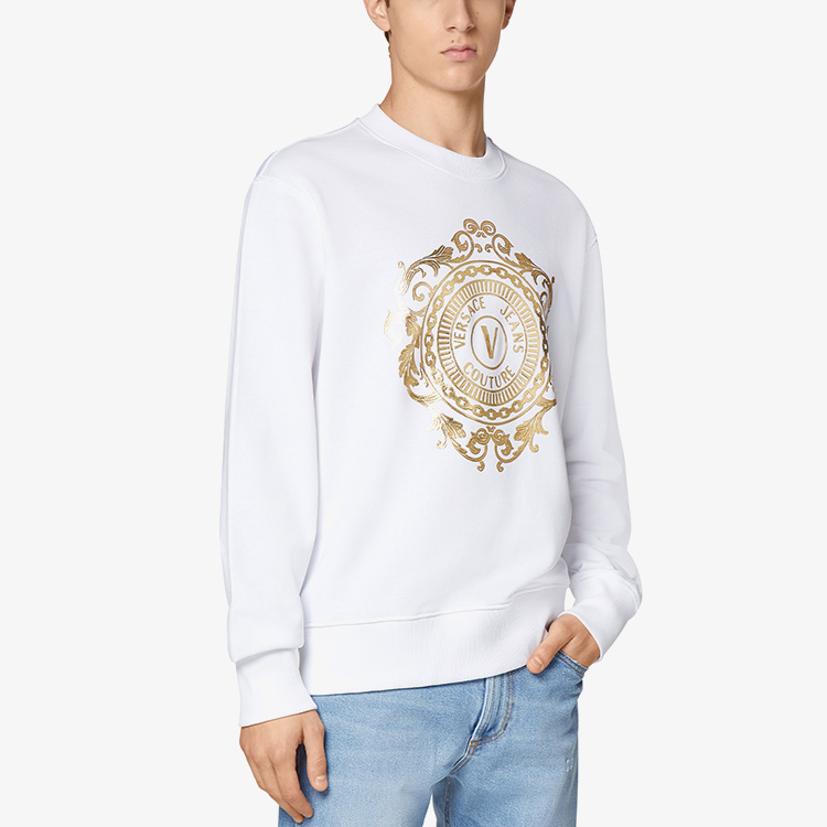 Details for 베르사체 진 꾸뛰르 FW21 화이트 V-엠블럼 크루넥 스웨트셔츠 B7GWA73F-30453-K41
