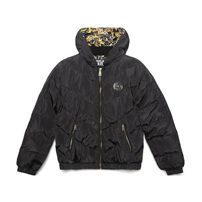 VERSACE JEANS COUTURE FW22 Black Cotton Hoodie Jacket 74GAUD17-CQ01D-G89