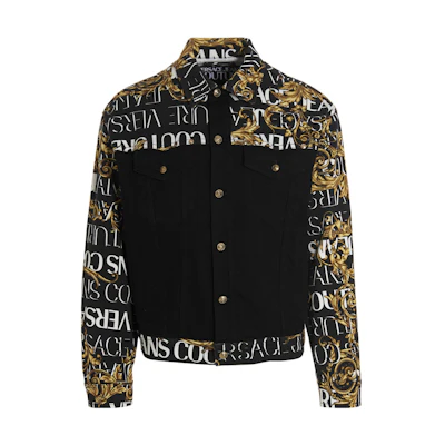 VERSACE JEANS COUTURE FW22 Black Geometric Print Casual Long-Sleeve Jacket 73GAS40-MES035L54-909