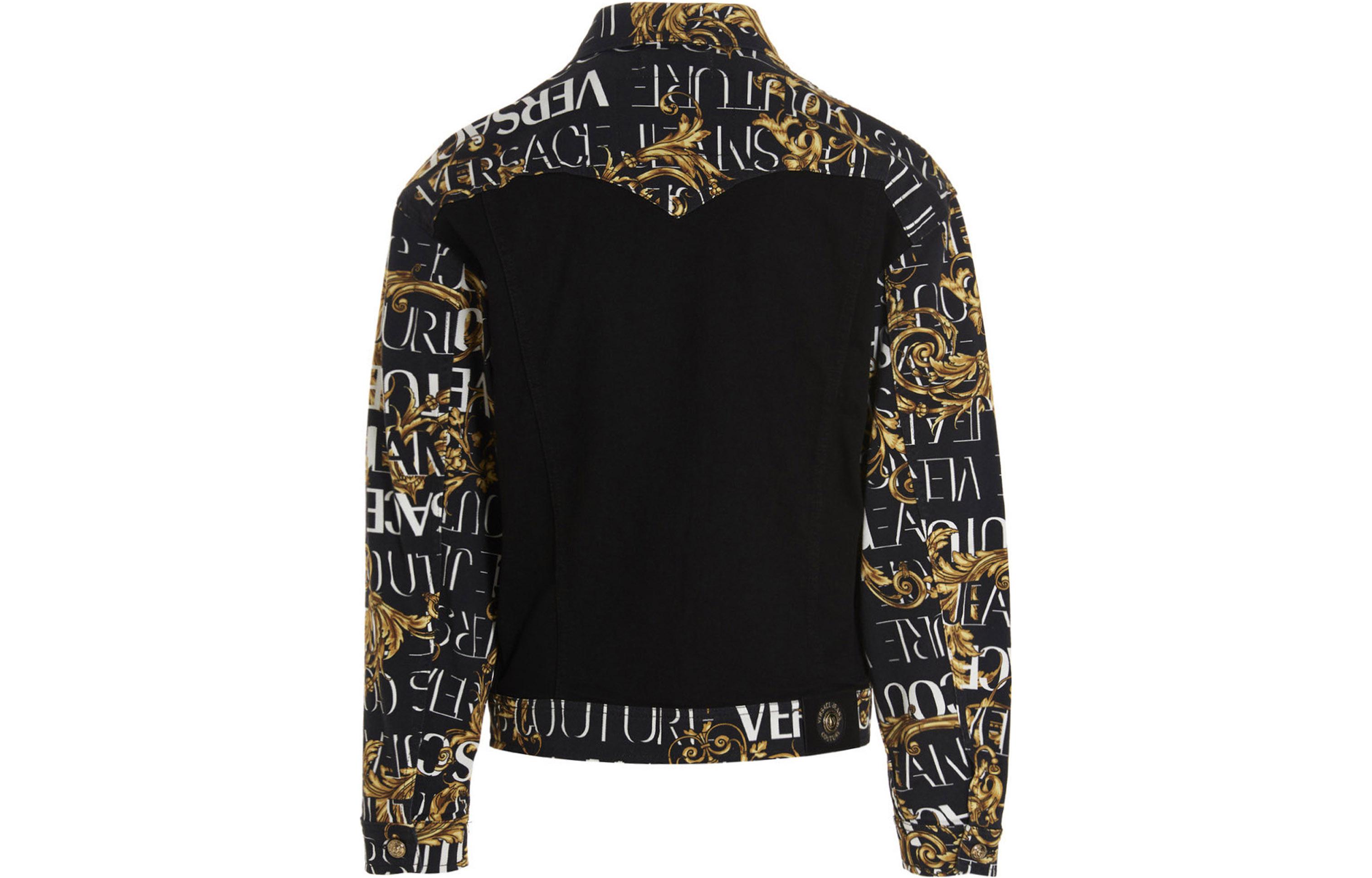 Lookbook VERSACE JEANS COUTURE FW22  Black Geometric Print Casual Long-Sleeve Jacket 73GAS40-MES035L54-909