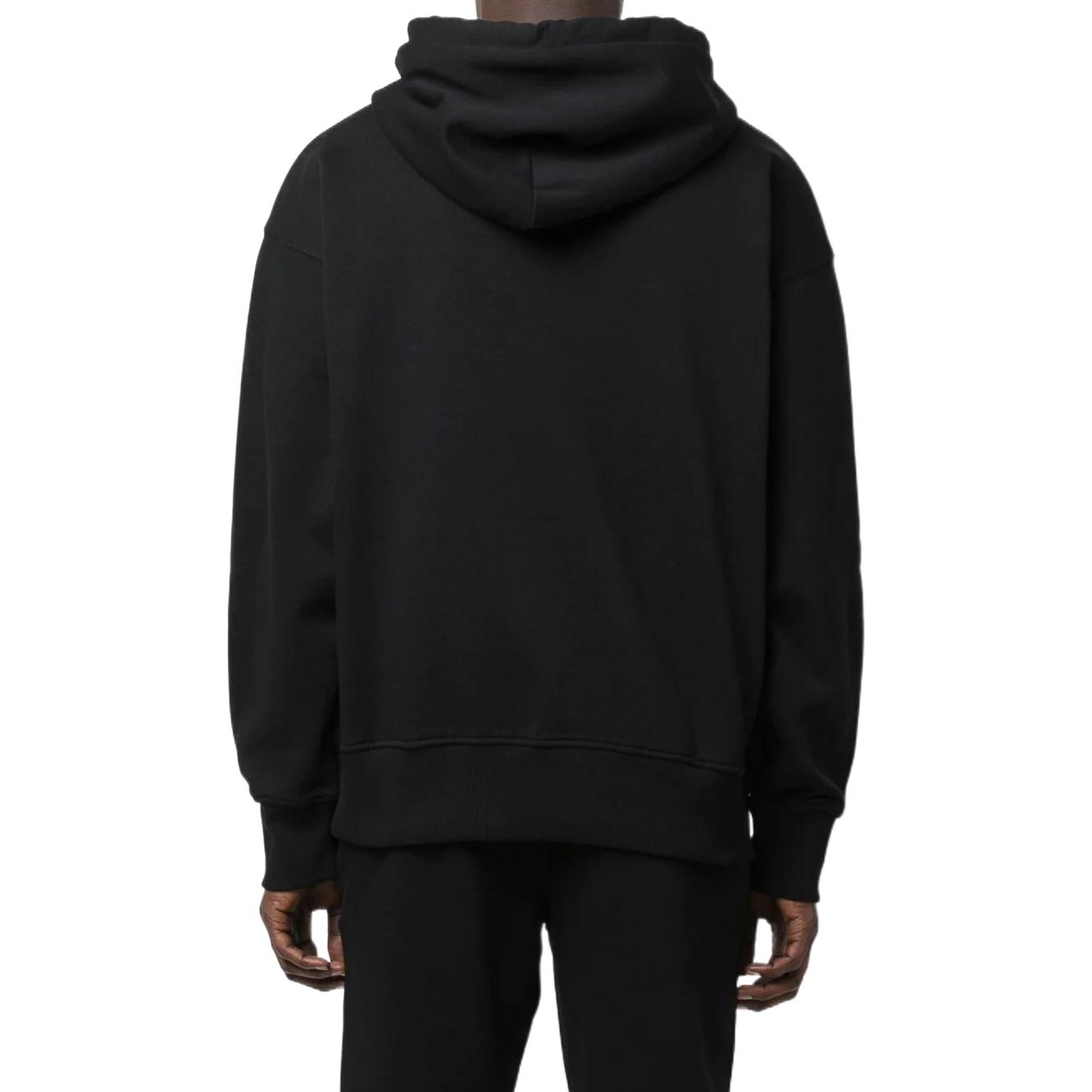 Shop 베르사체 진스 쿠튀르 FW22 블랙 로고 프린트 후디. 73GAIG07-CF00G-899