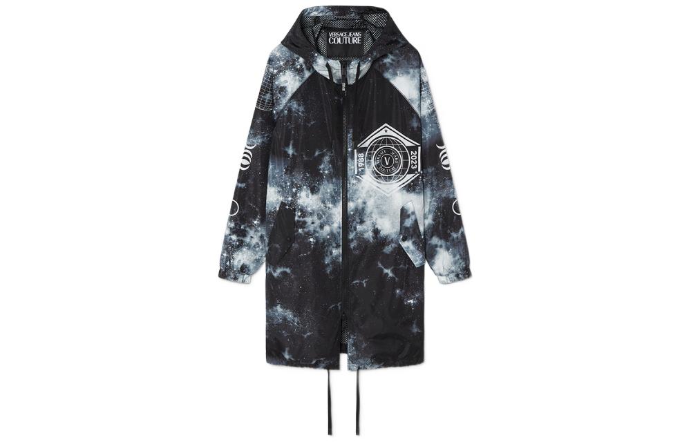 Order Jaket Hoodie Hitam Versace Jeans Couture FW22 Letter Print. E73GAT402-ECQS34-EM84