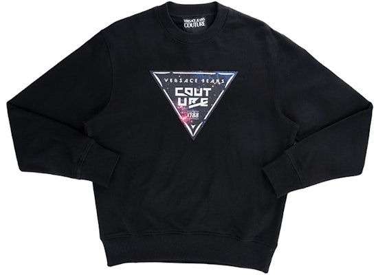 VERSACE JEANS COUTURE FW22 Black Pullover Sweatshirt with Logo Print 73GAIF07-CF03F-899 Details for VERSACE JEANS COUTURE FW22 Black Pullover Sweatshirt with Logo Print 73GAIF07-CF03F-899