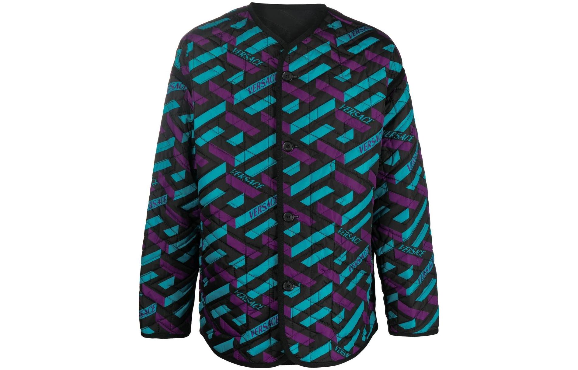 VERSACE JEANS COUTURE FW22  Blue Reversible La Greca Logo Print Jacket 1006663-1A04934-5G320 圖 2