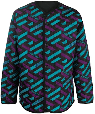 ヴェルサーチ ジーンズ クチュール FW22 ブルー リバーシブル ラ グレカ ロゴ ジャケット 1006663-1A04934-5G320 Order ヴェルサーチ ジーンズ クチュール FW22 ブルー リバーシブル ラ グレカ ロゴ ジャケット 1006663-1A04934-5G320