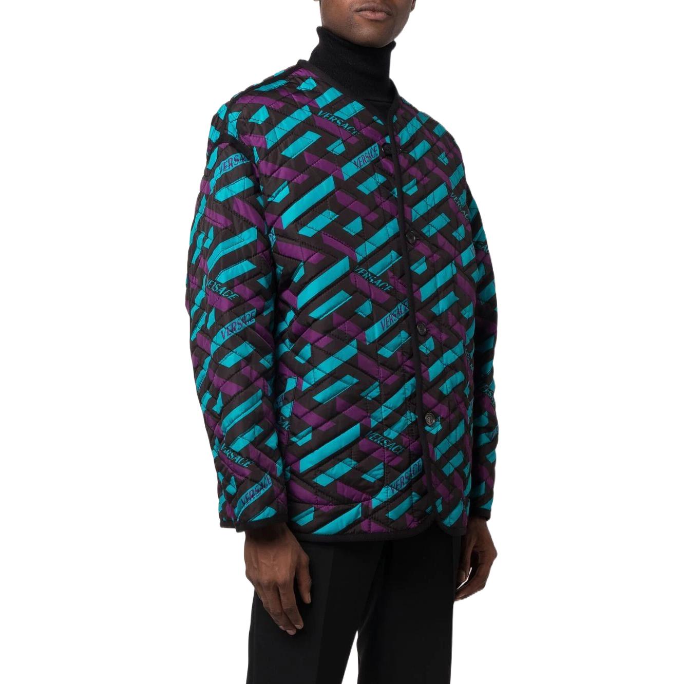 VERSACE JEANS COUTURE FW22  Blue Reversible La Greca Logo Print Jacket 1006663-1A04934-5G320 圖 4