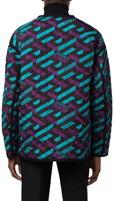 ヴェルサーチ ジーンズ クチュール FW22 ブルー リバーシブル ラ グレカ ロゴ ジャケット 1006663-1A04934-5G320 Purchase ヴェルサーチ ジーンズ クチュール FW22 ブルー リバーシブル ラ グレカ ロゴ ジャケット 1006663-1A04934-5G320