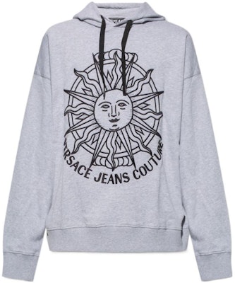 VERSACE JEANS COUTURE FW22 Grey Logo Embroidered Cotton Sweatshirt. 72GAIT11-CF01T-802 Order VERSACE JEANS COUTURE FW22 Grey Logo Embroidered Cotton Sweatshirt. 72GAIT11-CF01T-802