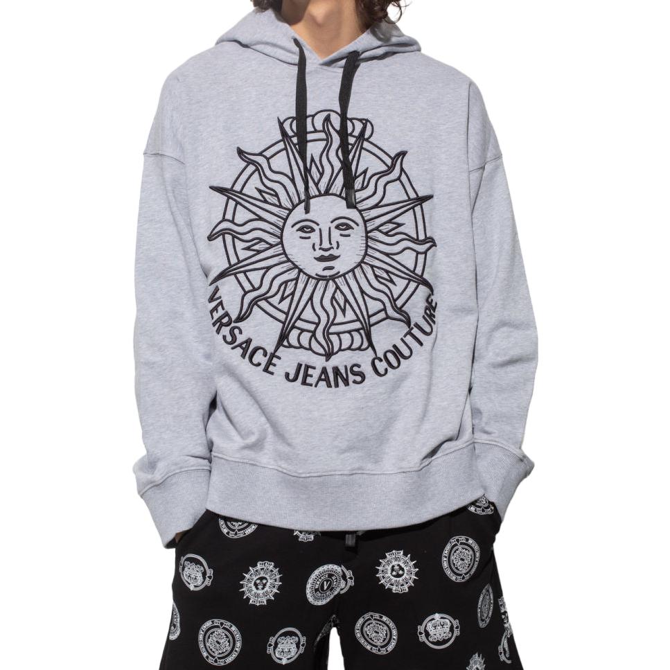Lookbook VERSACE JEANS COUTURE FW22  Grey Logo Embroidered Cotton Sweatshirt. 72GAIT11-CF01T-802