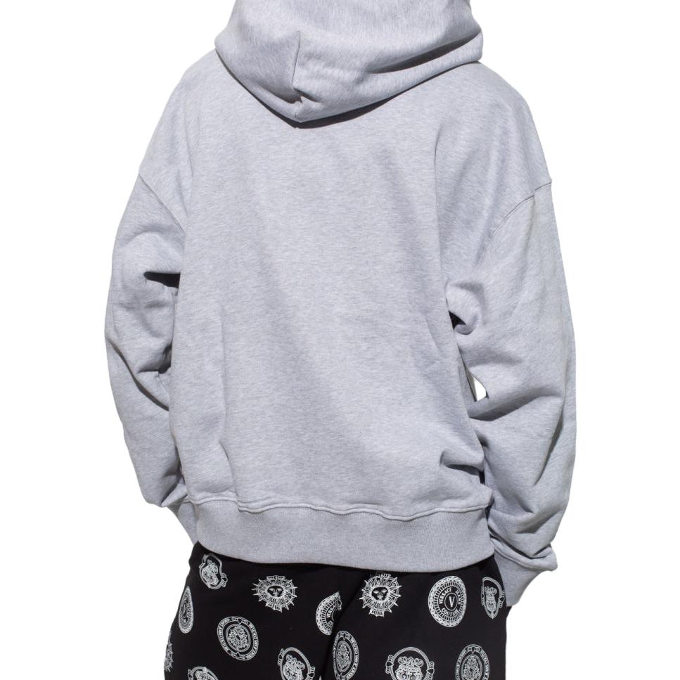 Shop VERSACE JEANS COUTURE FW22  Grey Logo Embroidered Cotton Sweatshirt. 72GAIT11-CF01T-802