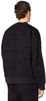 Shop VERSACE JEANS COUTURE FW22 黑色Logo圓領套頭衫休閒衛衣 E73GAI310-EFS045_E899