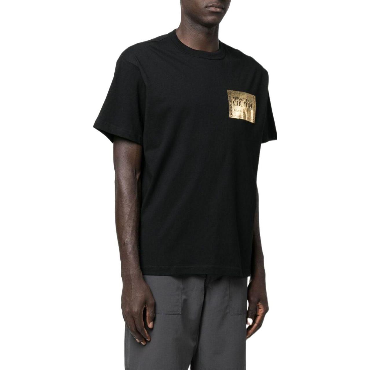 VERSACE JEANS COUTURE FW22 Black Logo Patch Crewneck T-Shirt Men 73GAHG-06CJ0-0GG89 圖 5