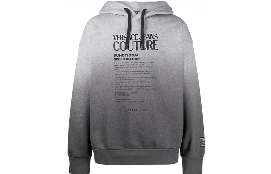 VERSACE JEANS COUTURE FW22 Letter Print Hooded Loose Sweatshirt . 72GAIP05-CF04P-E77