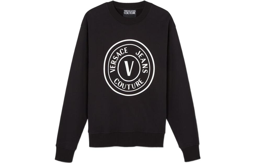 Order VERSACE JEANS COUTURE FW22 logo黑色長袖圓領運動衫 男款 E73GAIT22-ECF00T_E899