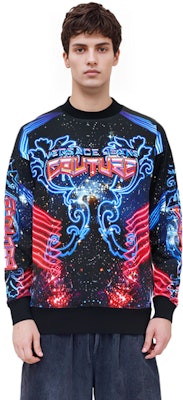 VERSACE JEANS COUTURE FW22 Logo Print Pullover Sweatshirt Black Men. 73GAI3OG-FS054-MS3 Cheap VERSACE JEANS COUTURE FW22 Logo Print Pullover Sweatshirt Black Men. 73GAI3OG-FS054-MS3