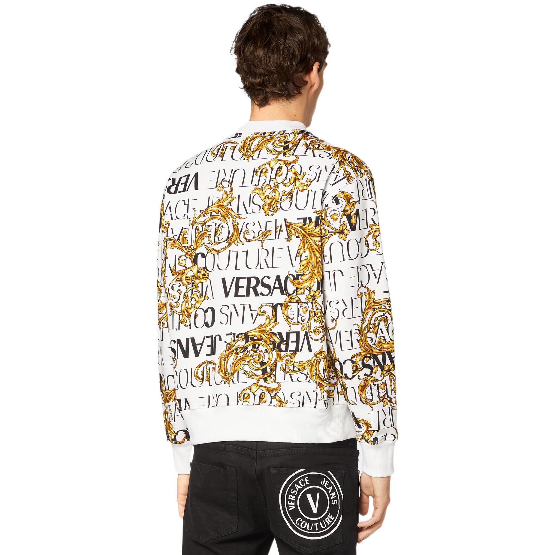 Shop VERSACE JEANS COUTURE Baju Lengan Panjang Putih Logo Lelaki FW22. E73GAI3R0-EFS041_EG03