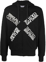 VERSACE JEANS COUTURE FW22 Logo Print Zipper Hoodie Black 73GAIT17CF00O899 VERSACE JEANS COUTURE FW22 Logo Print Zipper Hoodie Black 73GAIT17CF00O899