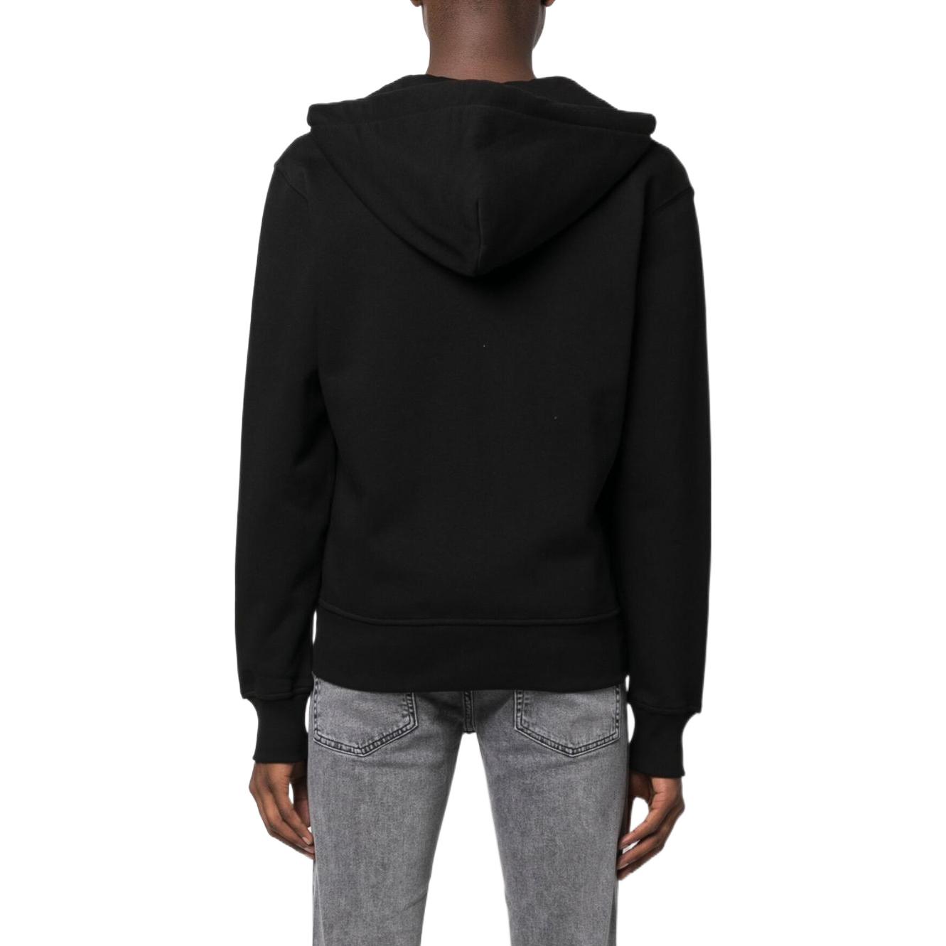Shop VERSACE JEANS COUTURE FW22 Logo Print Zipper Hoodie Black 73GAIT17CF00O899