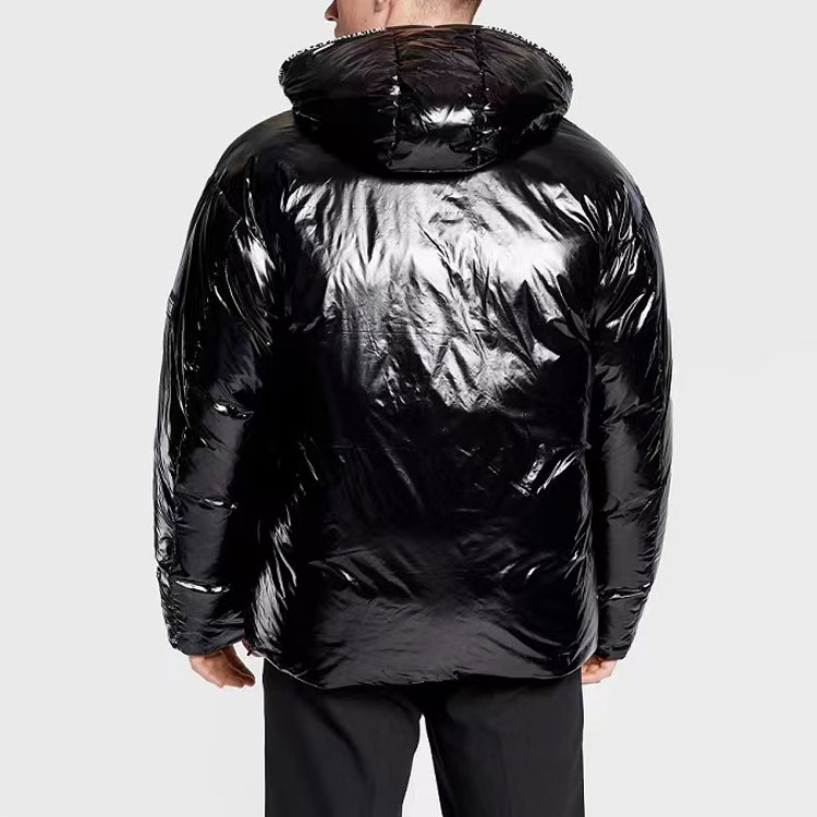 Purchase VERSACE JEANS COUTURE FW22 Men’s Glossy Black Zip-Up Hooded Jacket 73GAU418CQS5D899
