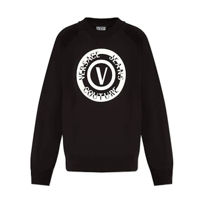 VERSACE JEANS COUTURE FW23 Black Graphic Print Long-Sleeve Sweatshirt 76GAIT06-CF01T-899