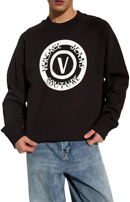 베르사체 진스 꾸뛰르 FW23 블랙 그래픽 프린트 긴팔 스웨트셔츠 76GAIT06-CF01T-899 Shop 베르사체 진스 꾸뛰르 FW23 블랙 그래픽 프린트 긴팔 스웨트셔츠 76GAIT06-CF01T-899