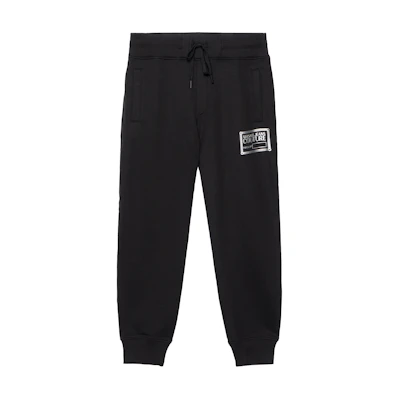 Versace Jeans Couture FW23 Black Logo Print Drawstring Pants 75GAAT12-CF06T-S89