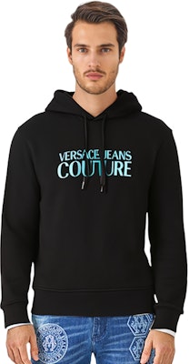 Sudadera con capucha negra VERSACE JEANS COUTURE FW23 con logo y cordón ajustable. 75GAIG01-CF00G-899 1