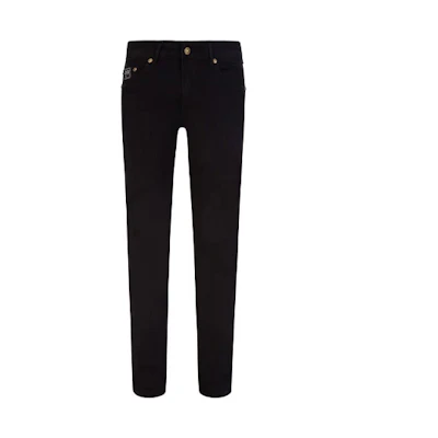 VERSACE JEANS COUTURE FW23 Slim Fit Black Straight-Leg Jeans. 75GAB5K0-CDW00-909