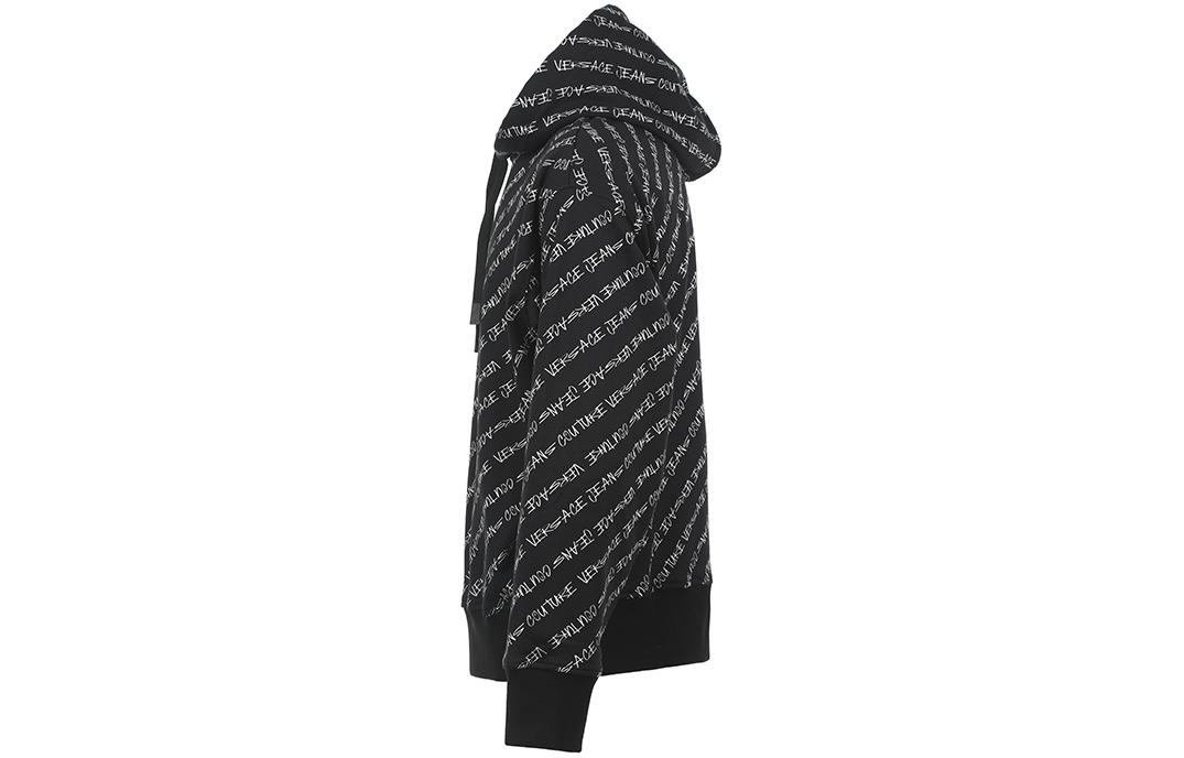 Shop Sudadera Capucha Negra VERSACE JEANS COUTURE FW23 Logo Integral 75GAI3C-0FS10-3899