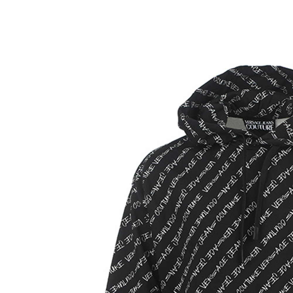 Sizing Sudadera Capucha Negra VERSACE JEANS COUTURE FW23 Logo Integral 75GAI3C-0FS10-3899