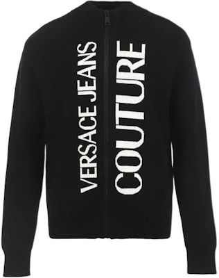 VERSACE JEANS COUTURE FW23 Sweater Pria Hitam Print Letter Knit Zip-Up 75GAFM12-CM11A-A0E Buy VERSACE JEANS COUTURE FW23 Sweater Pria Hitam Print Letter Knit Zip-Up 75GAFM12-CM11A-A0E
