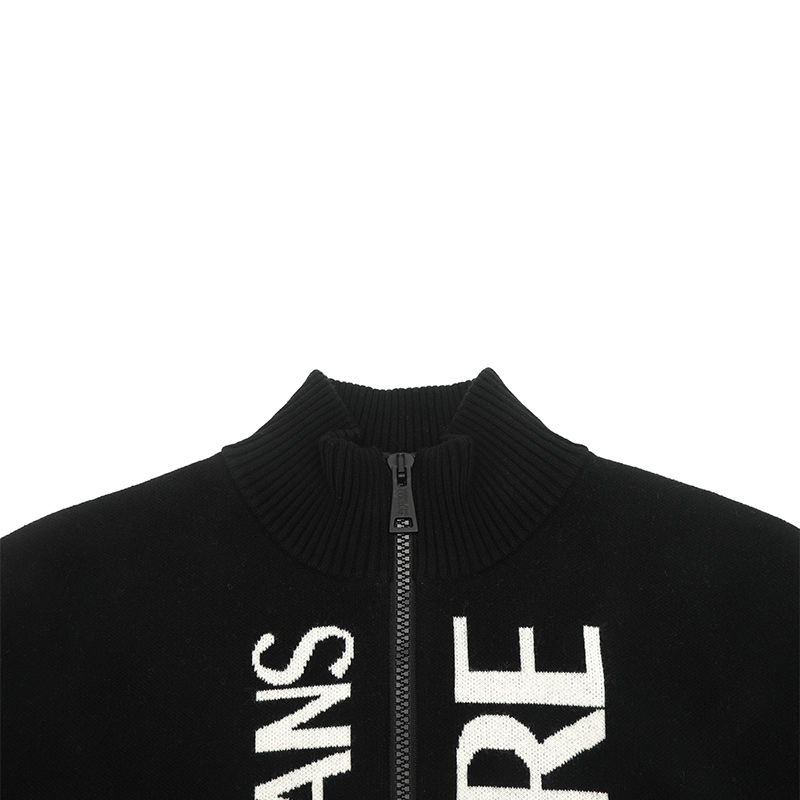 VERSACE JEANS COUTURE FW23 Black Letter Print Knit Zip-Up Sweater Men 75GAFM12-CM11A-A0E 圖 5
