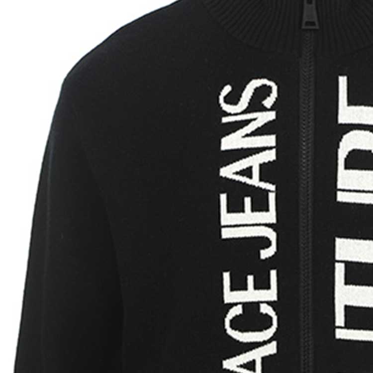 VERSACE JEANS COUTURE FW23 Black Letter Print Knit Zip-Up Sweater Men 75GAFM12-CM11A-A0E 圖 7