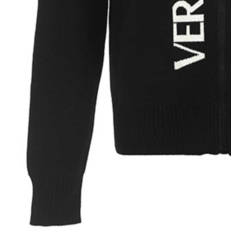 VERSACE JEANS COUTURE FW23 Black Letter Print Knit Zip-Up Sweater Men 75GAFM12-CM11A-A0E 圖 8