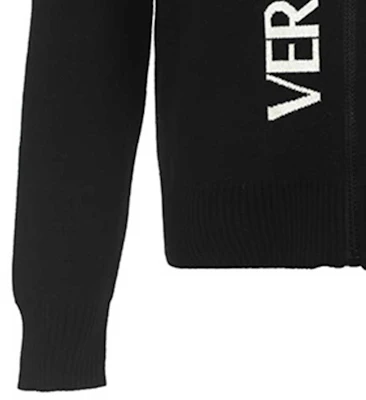 VERSACE JEANS COUTURE FW23 Sweater Pria Hitam Print Letter Knit Zip-Up 75GAFM12-CM11A-A0E Cheap VERSACE JEANS COUTURE FW23 Sweater Pria Hitam Print Letter Knit Zip-Up 75GAFM12-CM11A-A0E