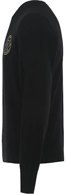 VERSACE JEANS COUTURE FW23 Black Logo Embroidered Crewneck Knit Sweater Men 75GAFM00-CM06H-899 Shop VERSACE JEANS COUTURE FW23 Black Logo Embroidered Crewneck Knit Sweater Men 75GAFM00-CM06H-899