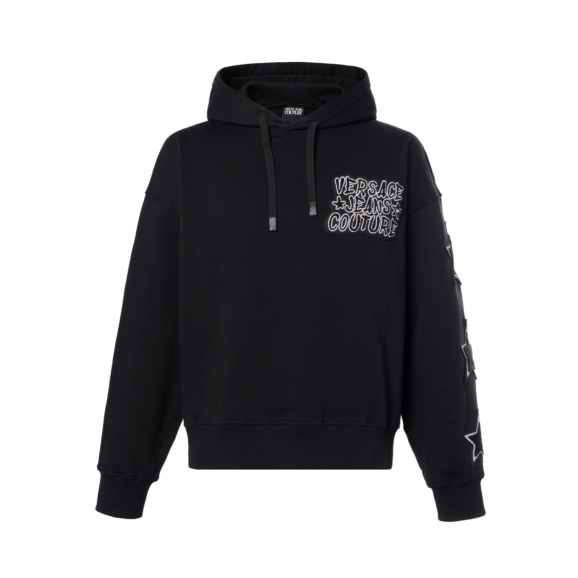 VERSACE JEANS COUTURE FW23 Graphic Print Pullover Sweatshirt Black . 75GAI3C-2F0002-899