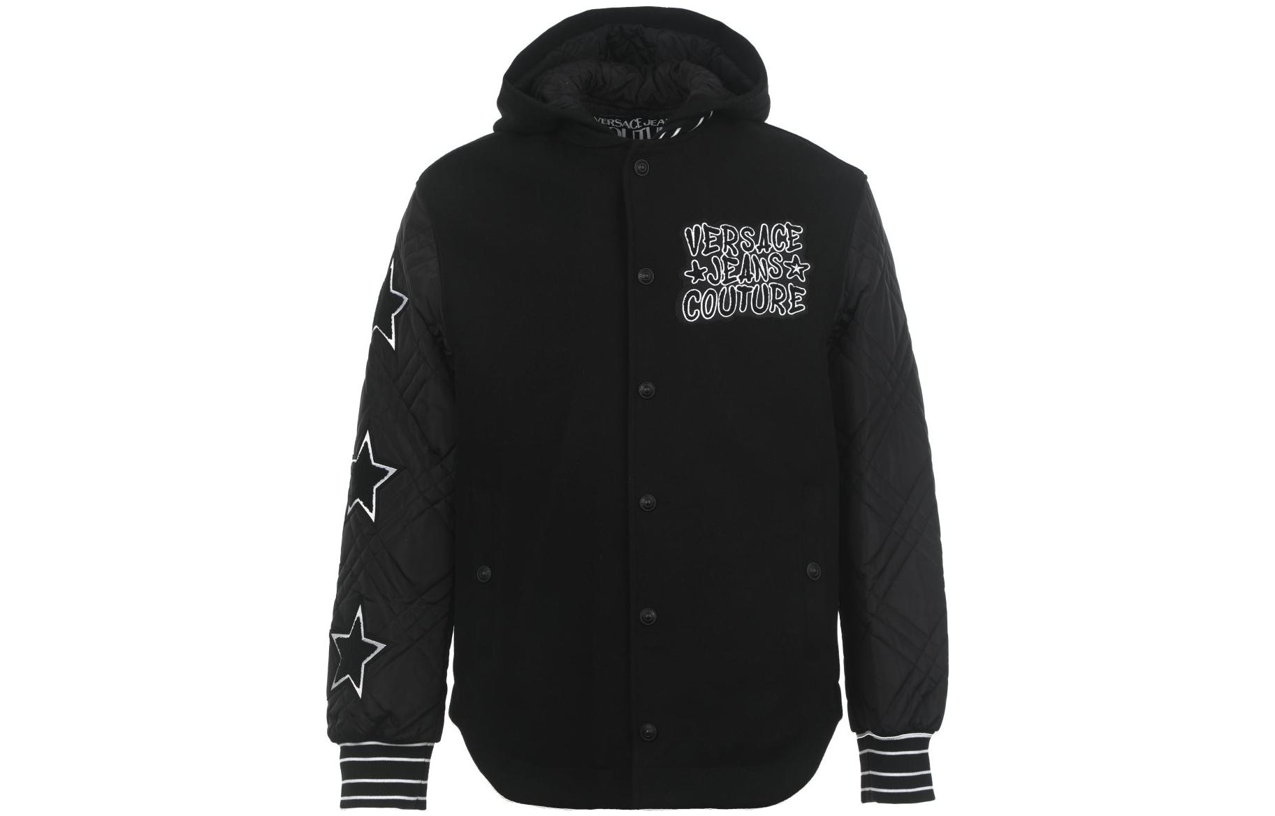 Order VERSACE JEANS COUTURE FW23 Letter Print Casual Jacket Men’s Black 75GASD13-CFD73-899