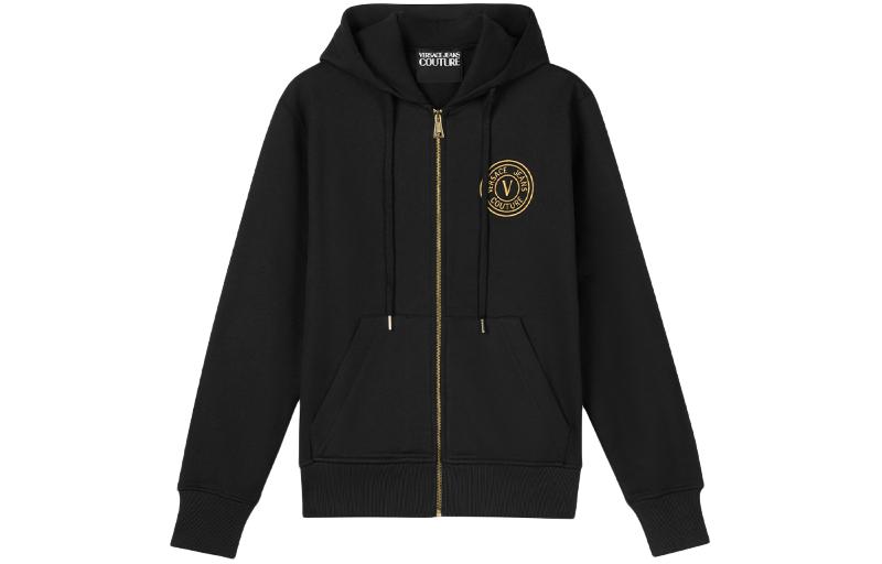 Order VERSACE JEANS COUTURE FW23 Jaket Hoodie Print Huruf Hitam. E75GAIT06-ECF06T-EG89