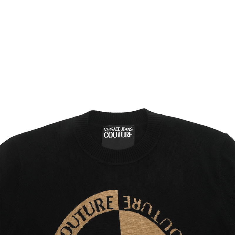 VERSACE JEANS COUTURE FW23 Logo Crewneck Pullover Knit Sweater  Black 75GAFM02-CM16H-K42 圖 5