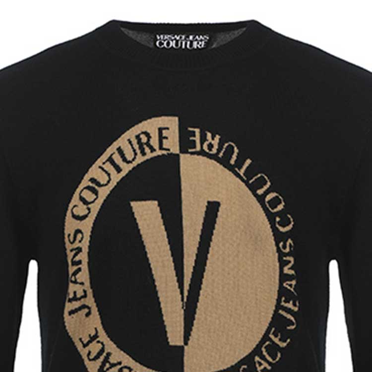 VERSACE JEANS COUTURE FW23 Logo Crewneck Pullover Knit Sweater  Black 75GAFM02-CM16H-K42 圖 7