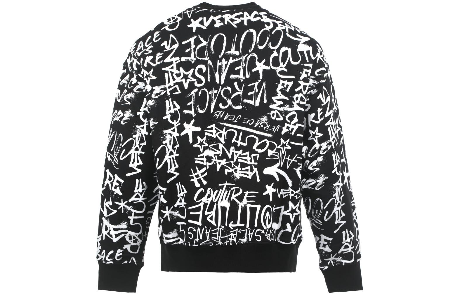 Lookbook VERSACE JEANS COUTURE FW23 Logo Print Crewneck Sweatshirt Black . 75GAI3O0-FS093-899