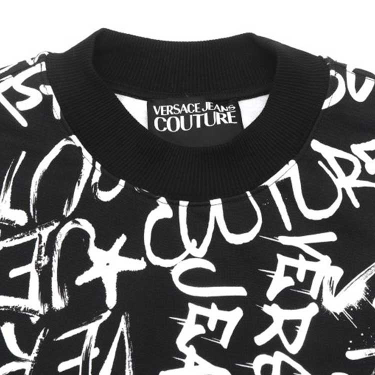 Details for VERSACE JEANS COUTURE FW23 Logo Print Crewneck Sweatshirt Black . 75GAI3O0-FS093-899
