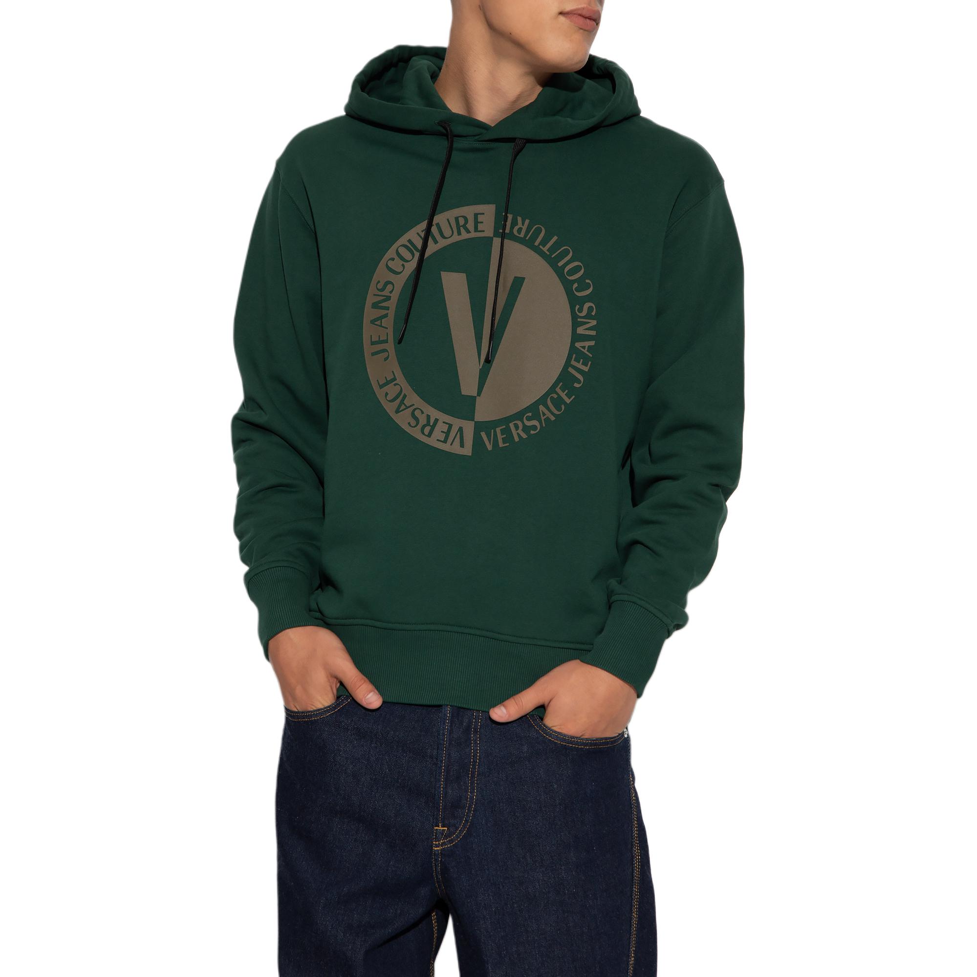 VERSACE JEANS COUTURE FW23 Logo Print Green Hoodie for Men. 75GAIG05-CF00G-119 圖 9
