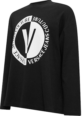 VERSACE JEANS COUTURE FW23 Baju-T Logo Lengan Panjang Hitam 75GAHG06-CJ01G-899 Shop VERSACE JEANS COUTURE FW23 Baju-T Logo Lengan Panjang Hitam 75GAHG06-CJ01G-899